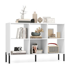 Open-Back Bookshelf with Drawer for Study-White