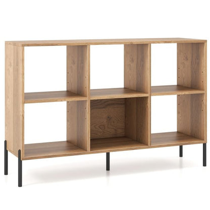 Open-Back Bookshelf with Drawer for Study-Natural
