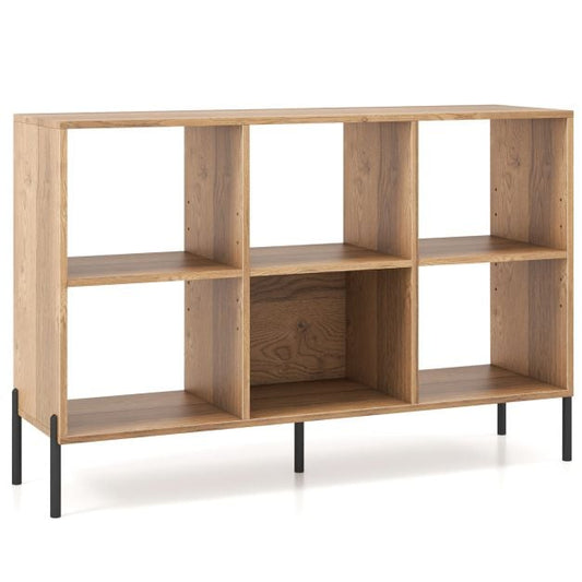 Open-Back Bookshelf with Drawer for Study-Natural