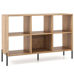 Open-Back Bookshelf with Drawer for Study-Natural