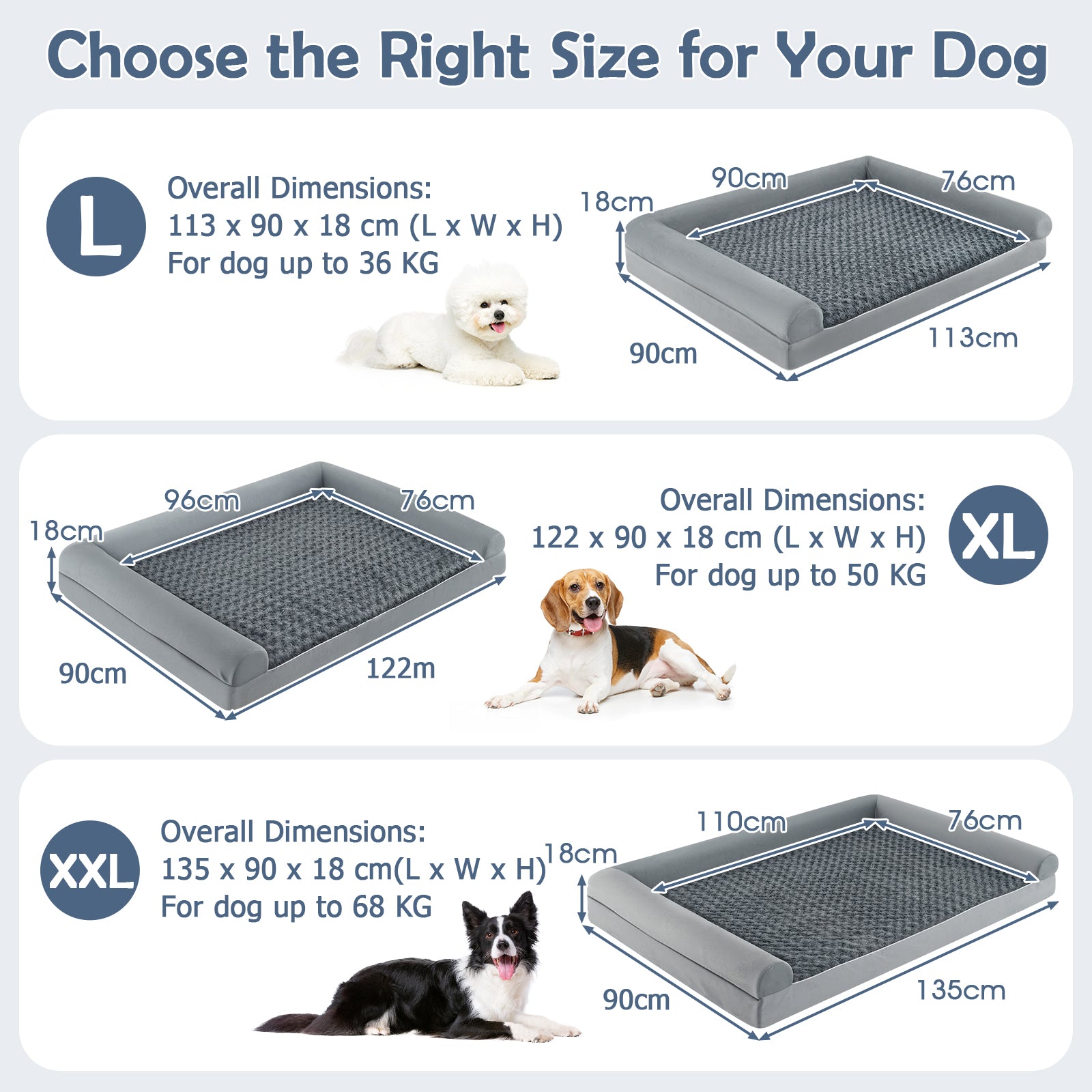 Orthopedic Foam Dog Bed L Sized Large Pet Bed-XXL