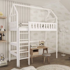 Otylia Wooden Loft Bed