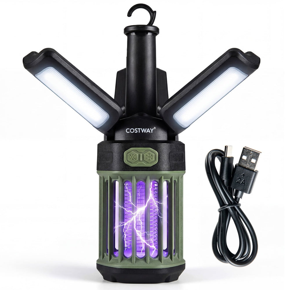 Outdoor Bug Zapper with Foldable Lantern USB-C Rechargeable for Camping