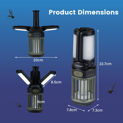 Outdoor Bug Zapper with Foldable Lantern USB-C Rechargeable for Camping