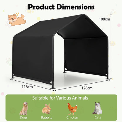 Outdoor Dog Shade Shelter for Large Medium Small Breeds Dog Tent Canopy-Black