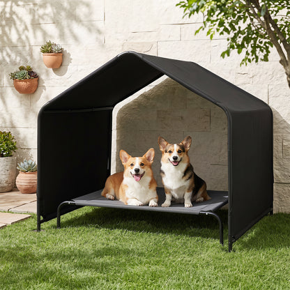 Outdoor Dog Shade Shelter for Large Medium Small Breeds Dog Tent Canopy-Black