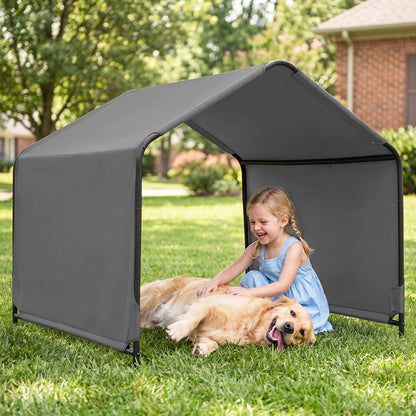 Outdoor Dog Shade Shelter for Large Medium Small Breeds Dog Tent Canopy-Grey