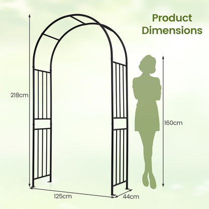 Outdoor Steel Arbor for Wedding Ceremony and Garden Lawn Party-Black