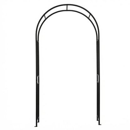 Outdoor Steel Arbor for Wedding Ceremony and Garden Lawn Party-Black
