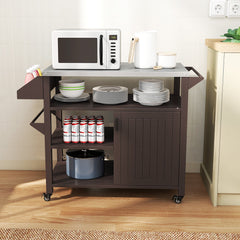Outdoor Grill Cart with Storage Cabinet-Brown