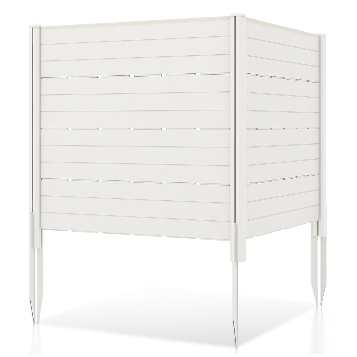 Outdoor Privacy Fence Screen with 5 Ground Stakes for Garden Yard Patio-White