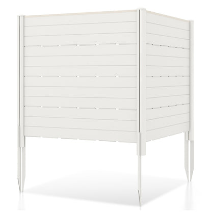 Outdoor Privacy Fence Screen with 5 Ground Stakes for Garden Yard Patio-White