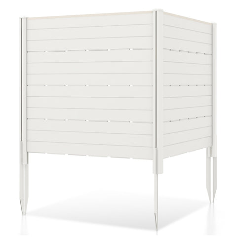 Outdoor Privacy Fence Screen with 5 Ground Stakes for Garden Yard Patio-White