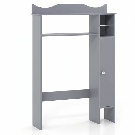 Over Toilet Storage Cabinet with Paper Holder and Removable Shelves for Bathroom-Gray