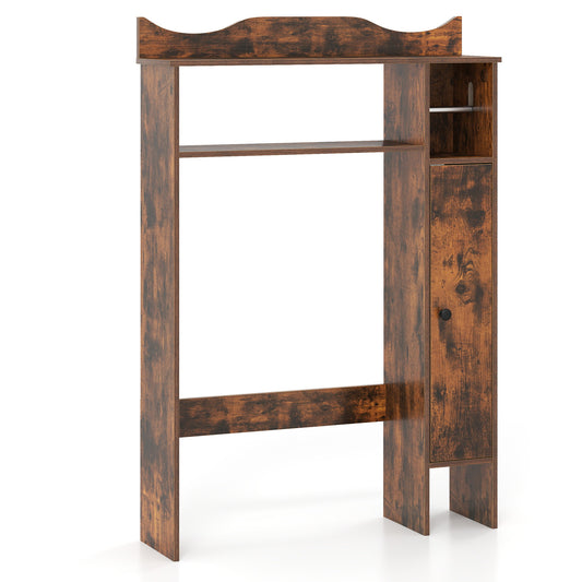 Over Toilet Storage Cabinet with Paper Holder and Removable Shelves for Bathroom-Rustic Brown