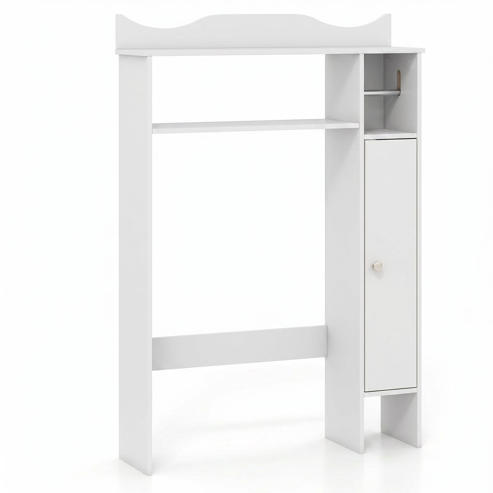 Over Toilet Storage Cabinet with Paper Holder and Removable Shelves for Bathroom-White