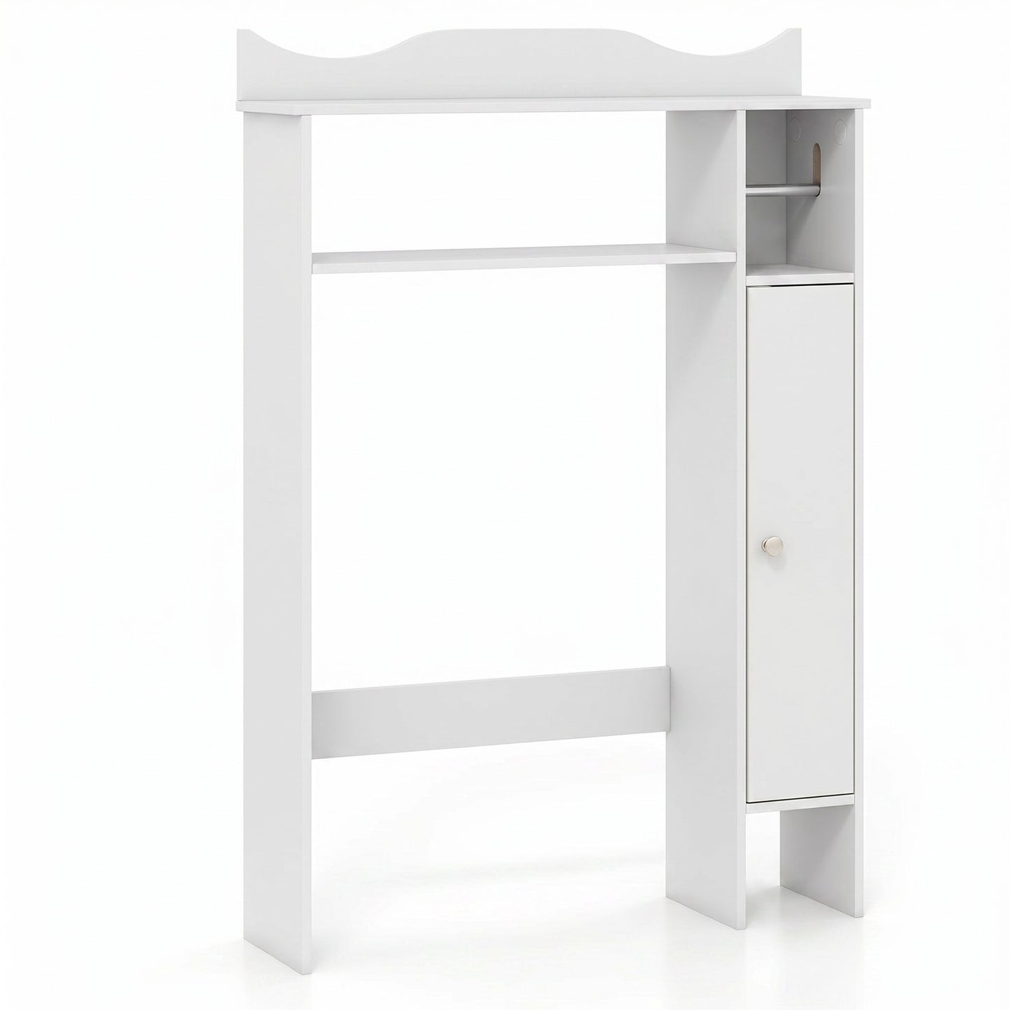 Over Toilet Storage Cabinet with Paper Holder and Removable Shelves for Bathroom-White