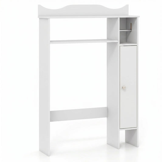 Over Toilet Storage Cabinet with Paper Holder and Removable Shelves for Bathroom-White