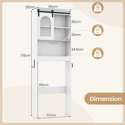 Over the Toilet Storage Cabinet with Toilet Paper Holder-White