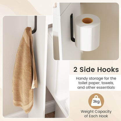 Over the Toilet Storage Cabinet with Toilet Paper Holder-White
