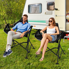 Oversized Hammock Camping Chair with Cup Holder-Black