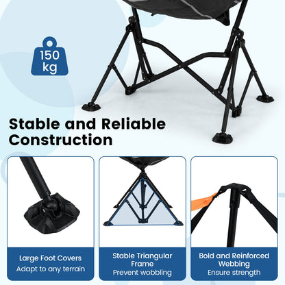 Oversized Hammock Camping Chair with Cup Holder-Black