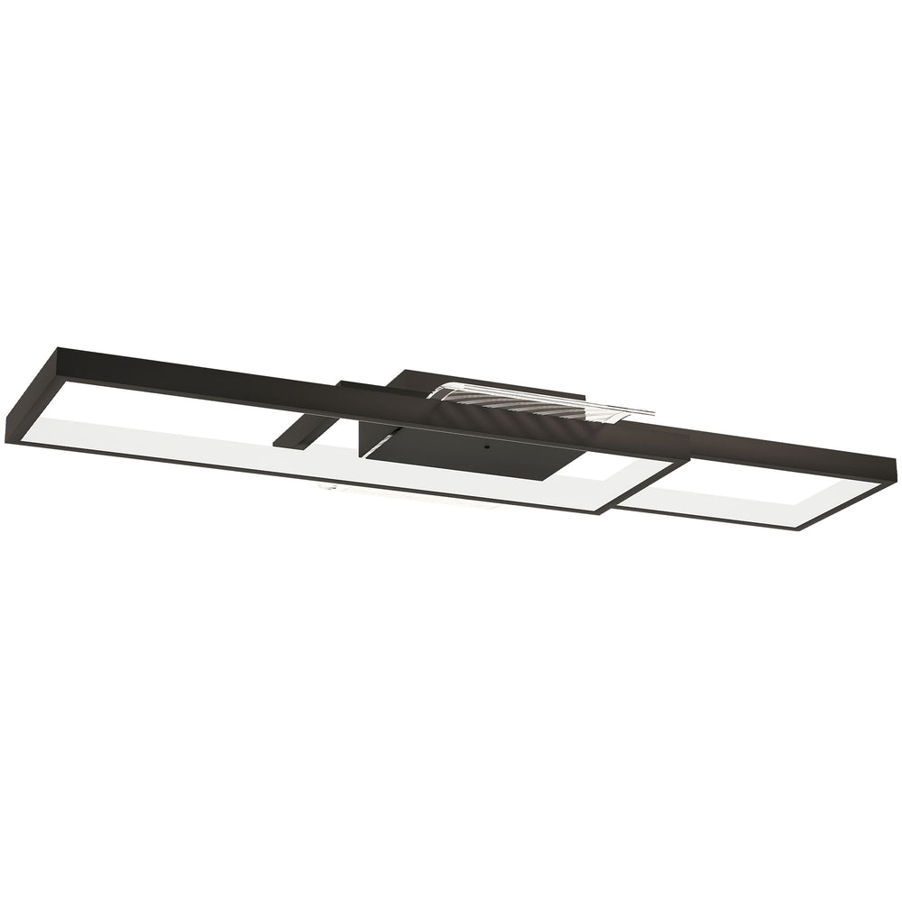 HOMCOM LED Ceiling Light, Modern Dimmable Ceiling Light with Wall Switch & Remote Control, Flush Mount Ceiling Lamp with 3000-6000K Colour Temperatures for Living Room, Bedroom, Black