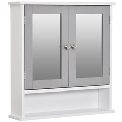 kleankin Bathroom Wall Storage Cabinet - Grey