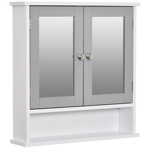 kleankin Bathroom Wall Storage Cabinet - Grey