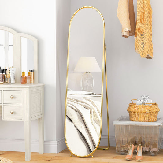 HOMCOM Two-Way Curved Full Length Mirror - Gold Tone