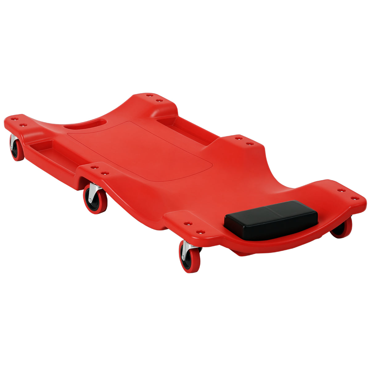 DURHAND Mechanic Vehicle Creeper, Under-Car Rolling Crawler Board, with Headrest, Wheels, Red