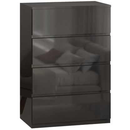HOMCOM Chest of Drawers, 4-Drawer Storage Cabinets, Modern Dresser, Storage Drawer Unit for Bedroom