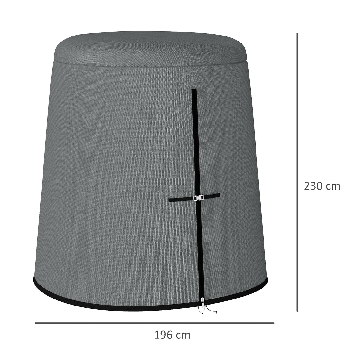 Outsunny 196 x 230 cm Hanging Egg Chair Protective Cover - Grey
