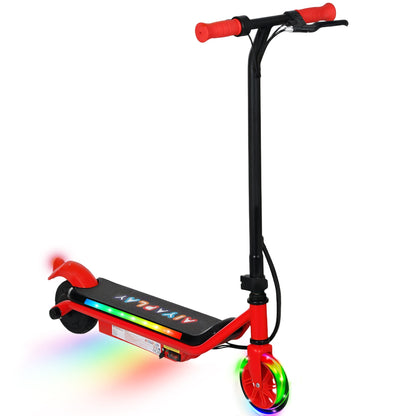AIYAPLAY Electric Scooter for Kids Aged 6-14 Years, with Colourful Lights, Red