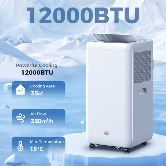HOMCOM 12,000 BTU 5-in-1 Mobile Air Conditioner, 35m√Ç¬≤ Radius - White