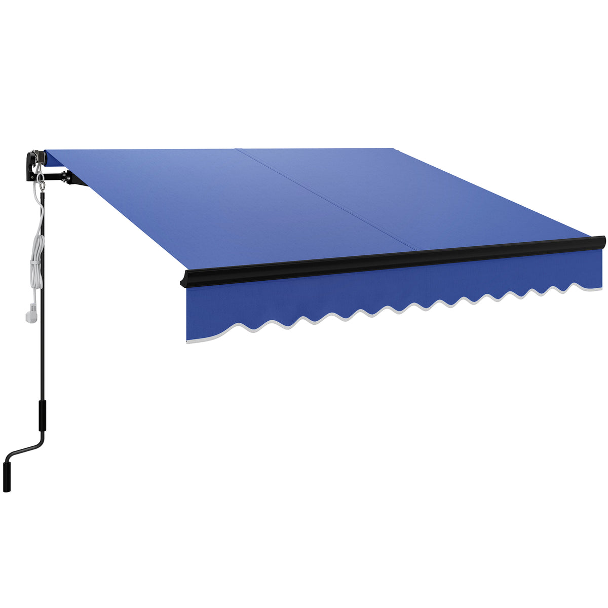 Outsunny 2.5 x 2m Electric Awning with LED Light and Remote Controller, Aluminium Frame DIY Retractable Awning, UV50+ Sun Shade Canopy for Garden Patio Deck Door Window, Blue