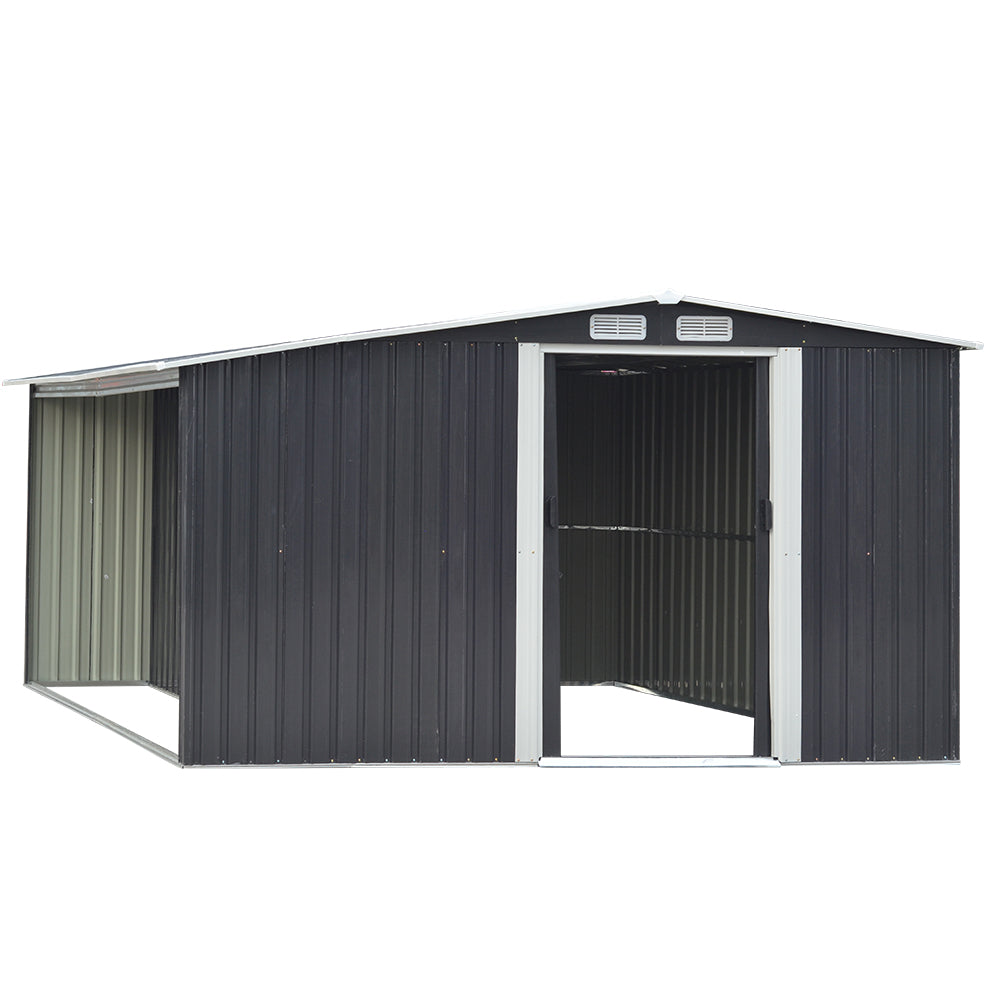 10.8 ft H Steel Garden Storage Bike Shed with Gable Roof Top Air Circulation Design