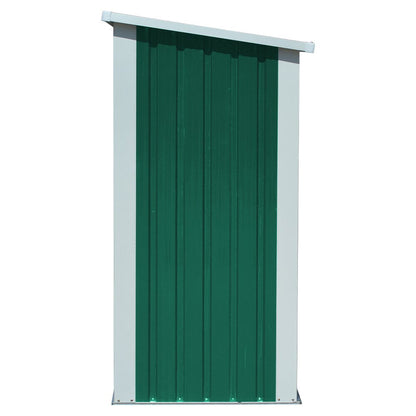 10.9 ft W Metal Garden Storage Shed for Firewood Tools Green/Black