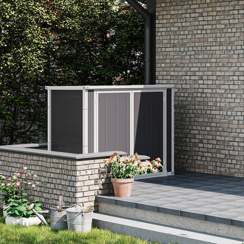 4x2ft Plastic Waterproof Grey Garden Tool Bicycle Storage Shed
