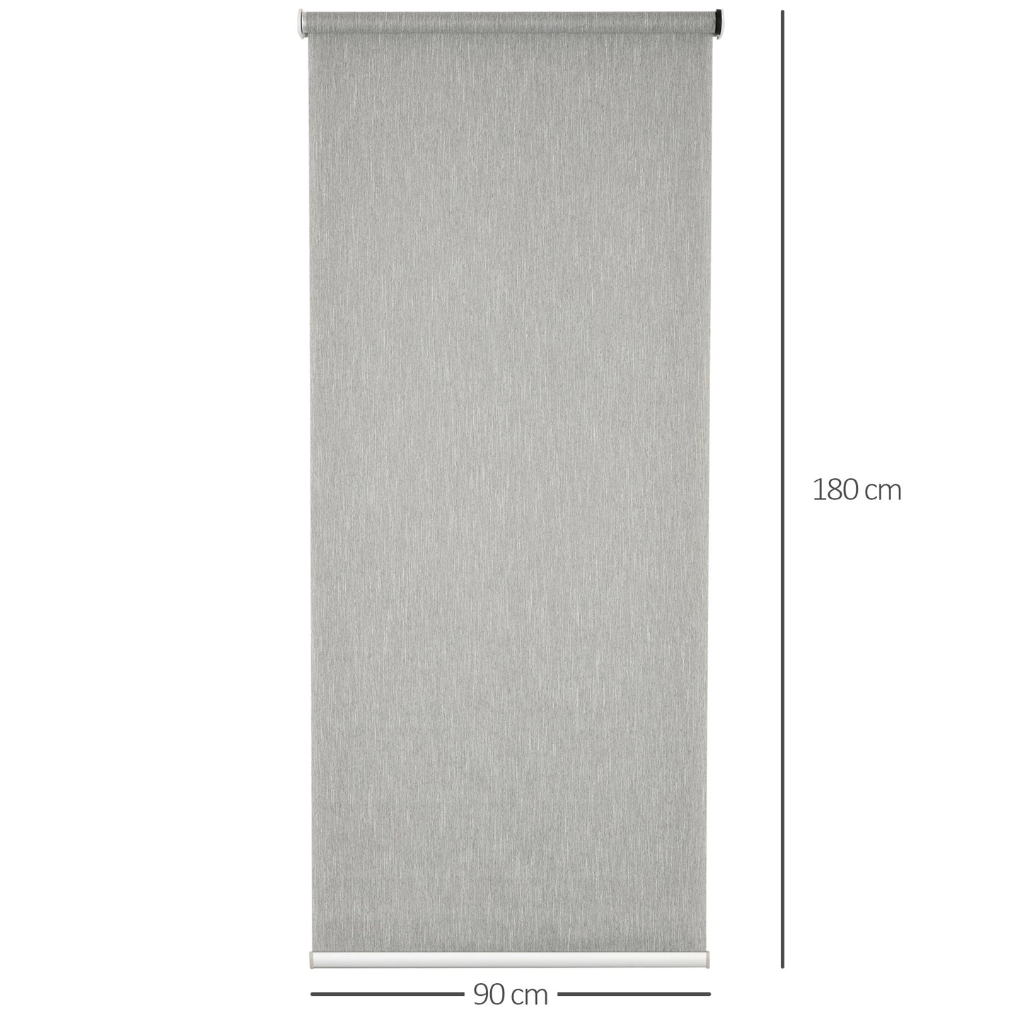 WiFi Smart Roller Blinds Window UV Privacy Protection with Rechargeable Battery, Electric Shades Blind Easy Fit Home Office, Grey, 90 x 180cm