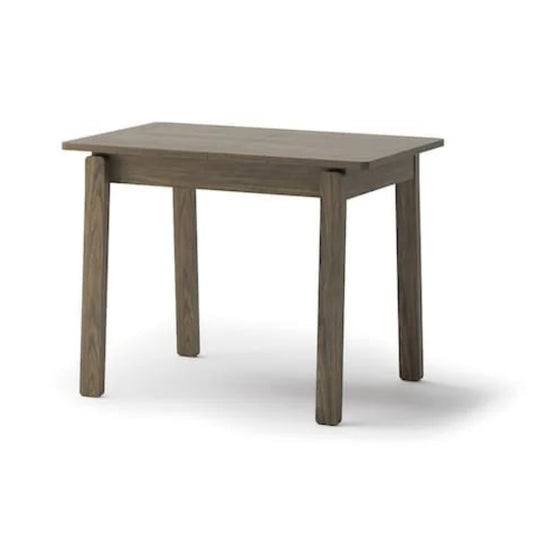 Small brown table on a white background