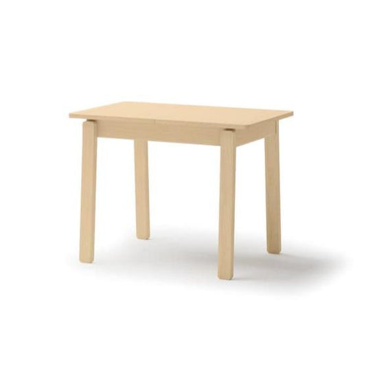 Beige wooden table on a white background