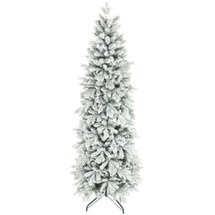 HOMCOM 7ft Flocked Artificial Christmas Tree