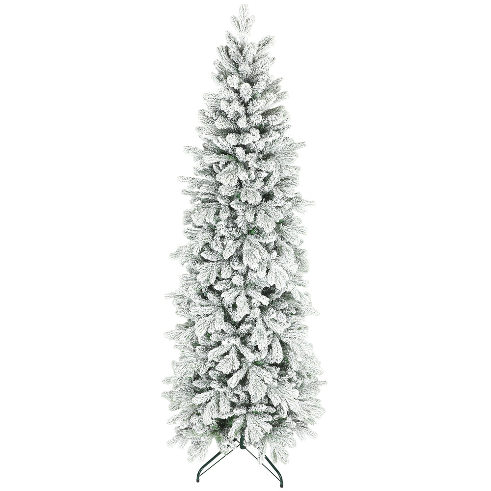 HOMCOM 7ft Flocked Artificial Christmas Tree