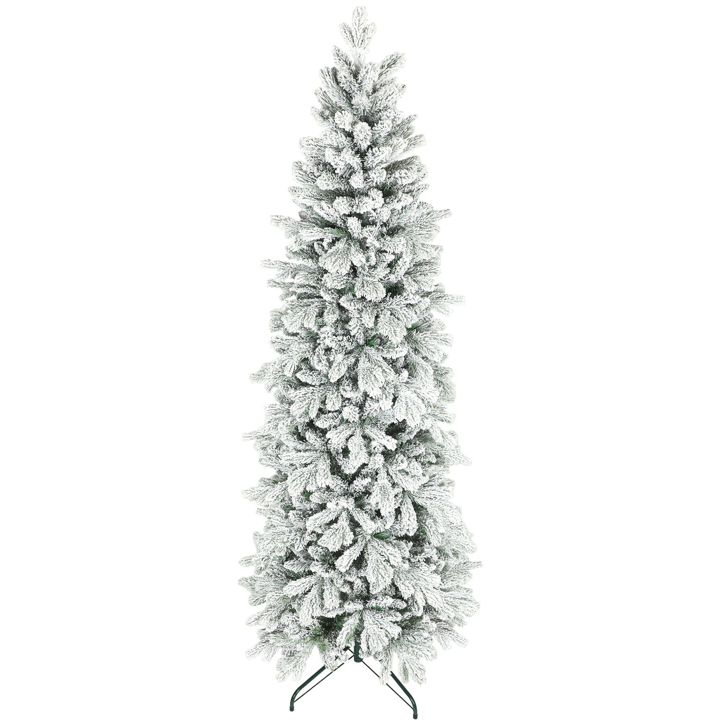 HOMCOM 7ft Flocked Artificial Christmas Tree