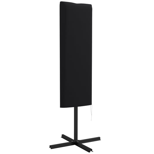 Outsunny Garden Parasol Cover, Outdoor Patio Umbrella Protector Weatherproof Garden Patio with Rod, Zipper for 2-4m Parasol, Î¦60 x 160cm, Black