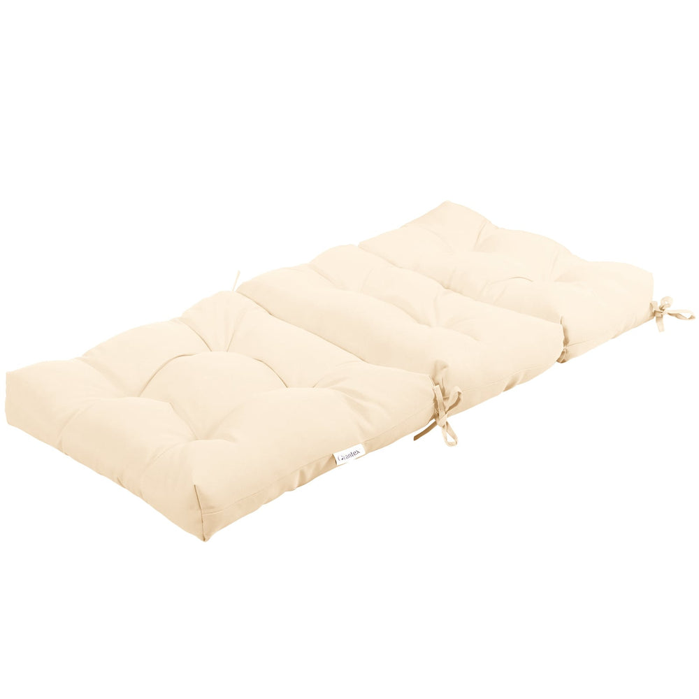Patio Chair Seat Pads with Non-slip Rope Belts and Sun Protection for Indoor Outdoor Use-Beige