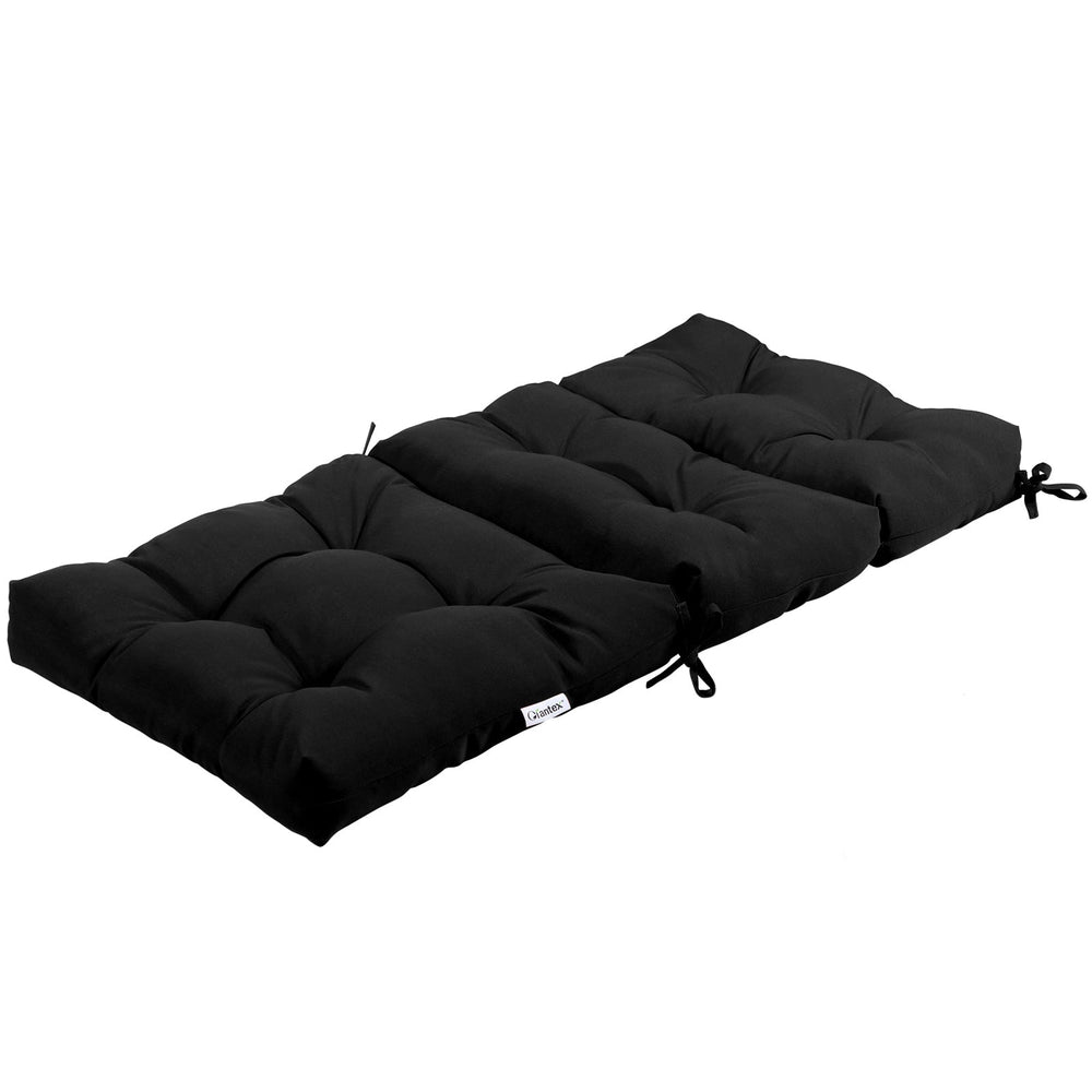 Patio Chair Seat Pads with Non-slip Rope Belts and Sun Protection for Indoor Outdoor Use-Black