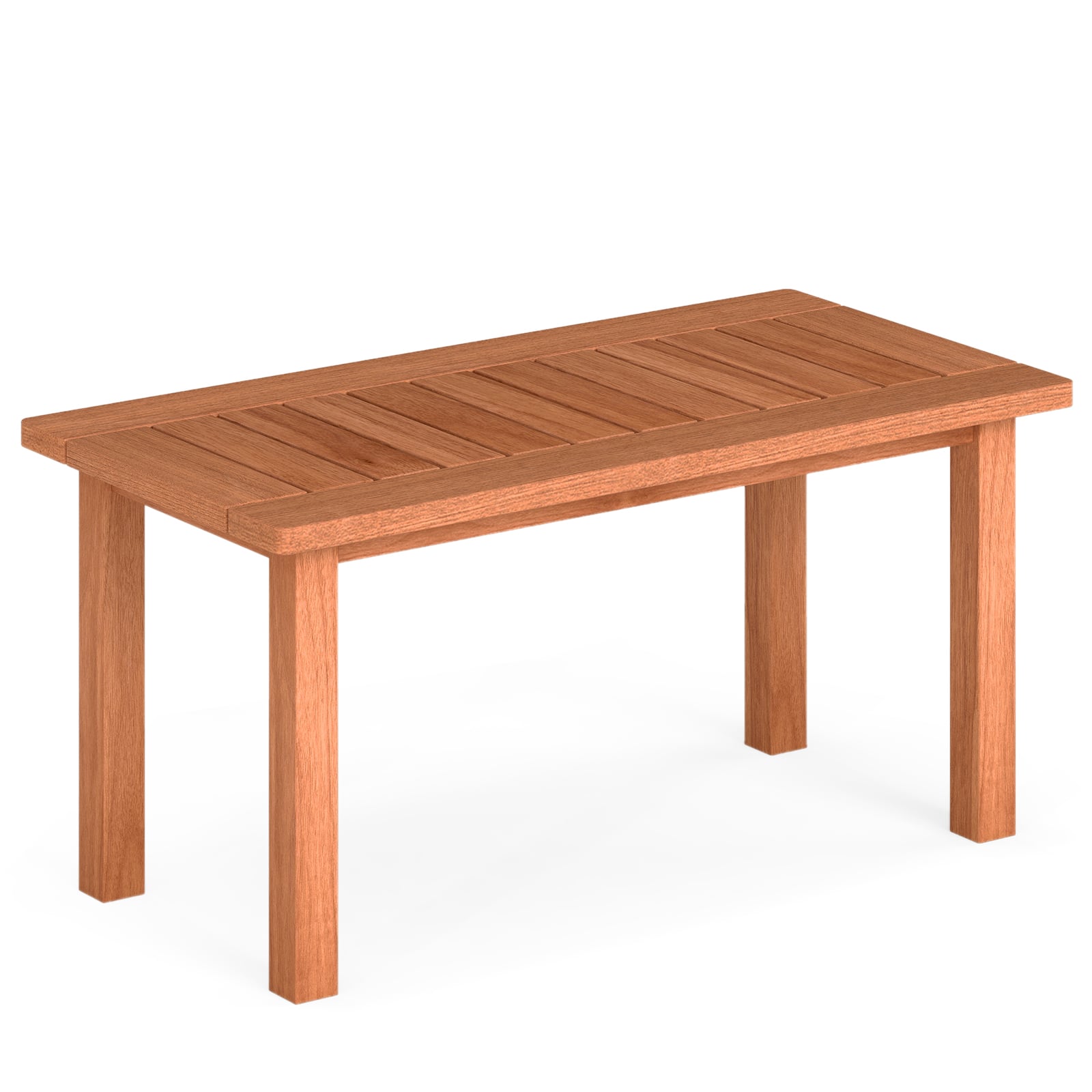 Patio Coffee Table 90cm Wooden Coffee Table with Slatted Tabletop