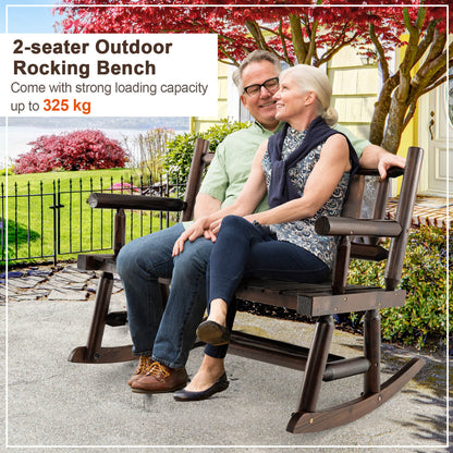 Patio Rocking Bench 2-Person Rocker Chair